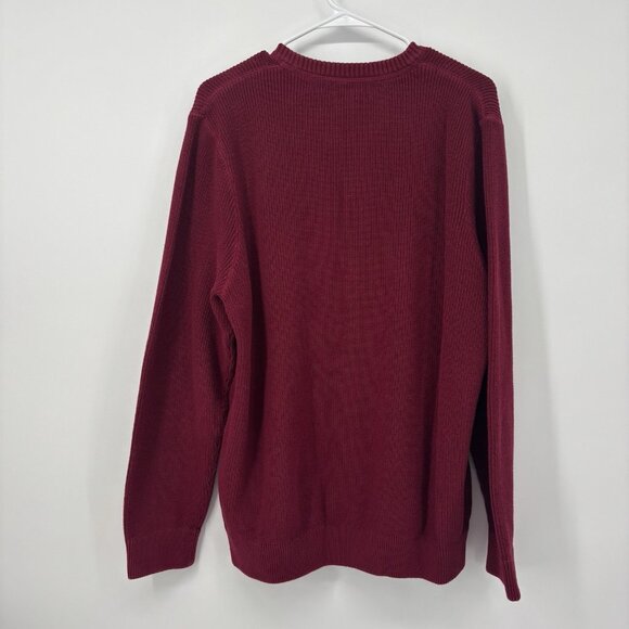 Eddie Bauer Sweater Men’s Red Pullover Crew Neck Knit 100% Cotton Size Large - Picture 2 of 10